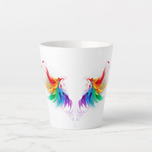 Fluffige Regenbogenflügel Milchtasse (Vorderseite)