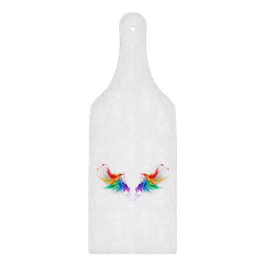 Fluffige Regenbogenflügel Schneidebrett (Vorderseite)