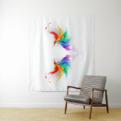 Fluffige Regenbogenflügel Wandteppich (Beispiel)
