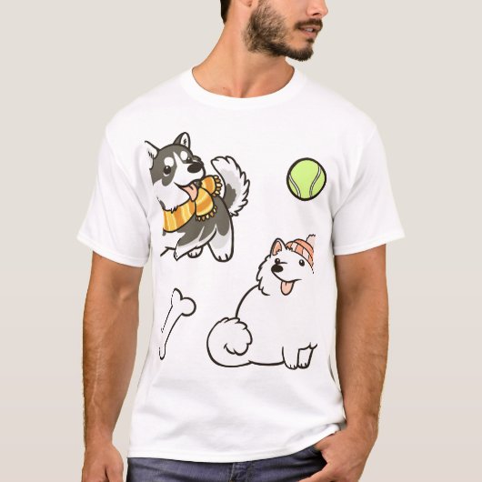 Fluffige Spitz Hunde T-Shirt (Vorderseite)