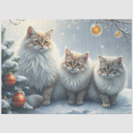 Fluffige Weihnachtskatzen-Tissue-Papier Seidenpapier