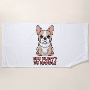 Fluffiger Französischer Bulldogge Zu Flauschig Zum Strandtuch