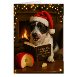 Fluffiger Jack Russell 'Käse-Steuer' Weihnachtskar