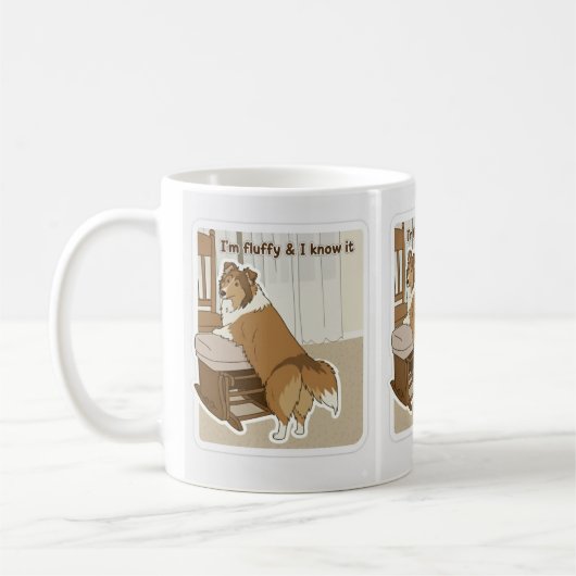 Fluffiger Sheltie Kaffeetasse (Links)
