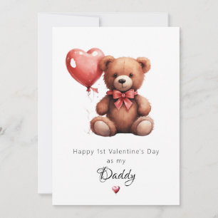 Fluffiger Teddybär Froher 1. Valentinstag Feiertagskarte
