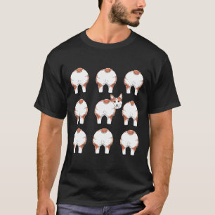 Fluffiger Welsh Corgi Hintern Muster Hund Arsch Ha T-Shirt