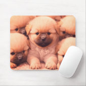 Fluffiger Wurf von Welpen auf Laptop-Desktop-Table Mousepad (Mit Mouse)