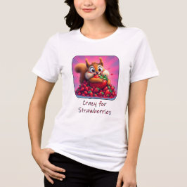 Fluffiges Eichhörnchen „Verrückt nach Erdbeeren“,  Tri-Blend Shirt