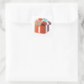 Fluffiges Geschenk Quadratischer Aufkleber (Tasche)