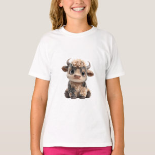 Fluffiges Highland-Kalb Baby-Kinder T-Shirt