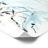 Fluffiges Kaninchen im Schnee Poster (Ecke)