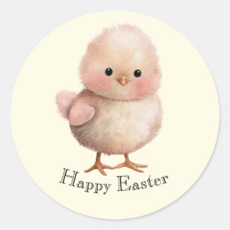 Fluffiges kleines Küken | Süßes Frühlings- & Oster Runder Aufkleber