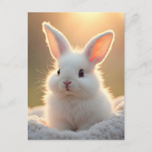 Fluffiges, süßes, weißes Kaninchen, individuell an Feiertagspostkarte