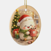 Fluffiges Weihnachten  Keramik Ornament (Rechts)