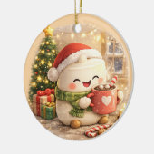 Fluffiges Weihnachten  Keramik Ornament (Links)