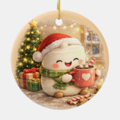 Fluffiges Weihnachten  Keramik Ornament (Hinten)