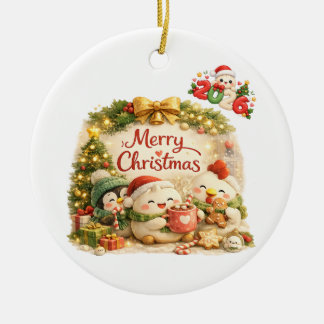 Fluffiges Weihnachten Keramik Ornament