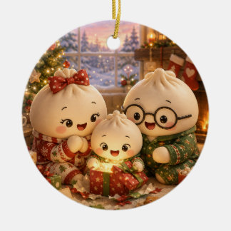Fluffiges Weihnachten Keramik Ornament