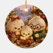 Fluffiges Weihnachten Keramik Ornament (Hinten)