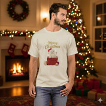 Fluffiges Weihnachts-Kätzchen-Santa-Hut-T-Shirt
