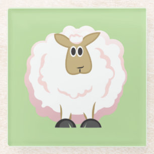 Fluffiges weißes Schaf Glasuntersetzer