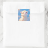 Fluffy Alpaca Wonder Quadratischer Aufkleber (Tasche)