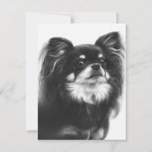 Fluffy and Stolz - Handgemalt Chihuahua Postkarte