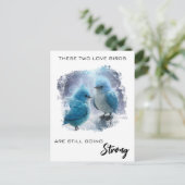 *~* Fluffy Anniversary Love Birds AP54 Art Postkarte (Stehend Vorderseite)