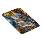 Fluffy Autumn Kittens Pumpkins and Folies Magnet (Rechte Seite)