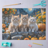 Fluffy Autumn Kittens Pumpkins and Folies Seidenpapier (Basteln)