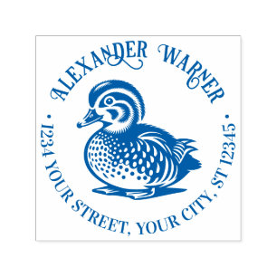 Fluffy Baby Duck Duck Library Name Rücksendeadress Permastempel