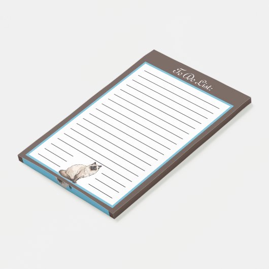 Fluffy Balinese Chat to do List Post-it Klebezettel (angewinkelt)