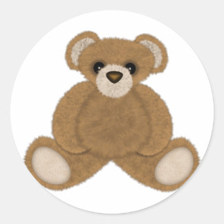 Fluffy Bear Runder Aufkleber