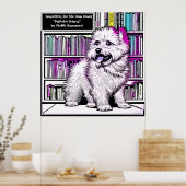Fluffy Beaumont Dog Library bearbeitbar Poster (Küche)