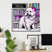 Fluffy Beaumont Dog Library bearbeitbar Poster (Heimbüro)