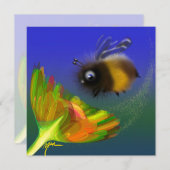 Fluffy bee Invitation Einladung (Vorne/Hinten)