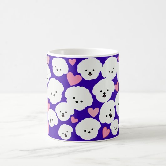 Fluffy Bichon and Hearts Tasse (Mittel)
