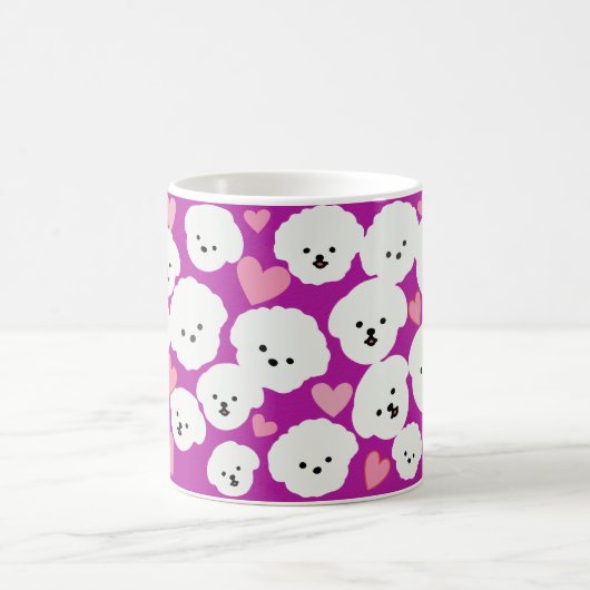 Fluffy Bichon and Hearts Tasse (Mittel)