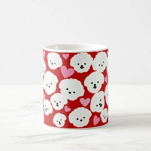 Fluffy Bichon and Hearts Tasse (Mittel)