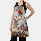 Fluffy Bichon Frise Dog Joyful Christmas Schürze (InSitu)