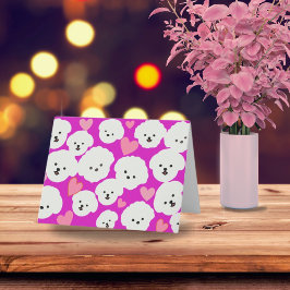 Fluffy Bichons und Herz Karte