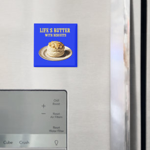 Fluffy Biscuit auf einer Platte, Life's Butter Bis Magnet