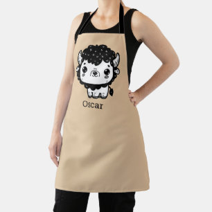 Fluffy Bison Baby - Kawaii Farm Animal Art Schürze