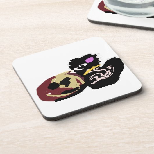 Fluffy Black Cat Jack o Lantern fun  Getränkeuntersetzer (Linke Seite)