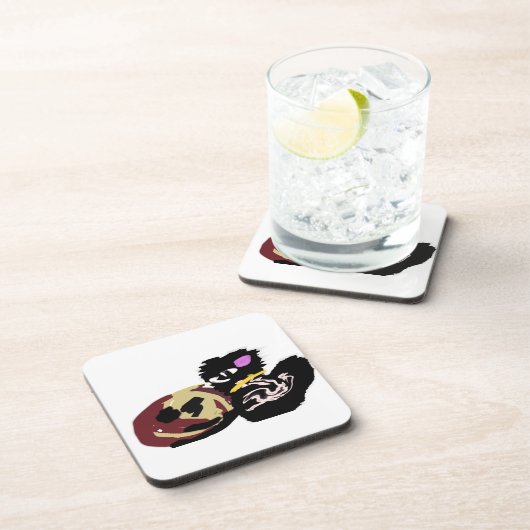 Fluffy Black Cat Jack o Lantern fun  Getränkeuntersetzer (Rechte Seite)