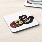 Fluffy Black Cat Jack o Lantern fun  Getränkeuntersetzer (Linke Seite)