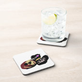 Fluffy Black Cat Jack o Lantern fun  Getränkeuntersetzer (Rechte Seite)