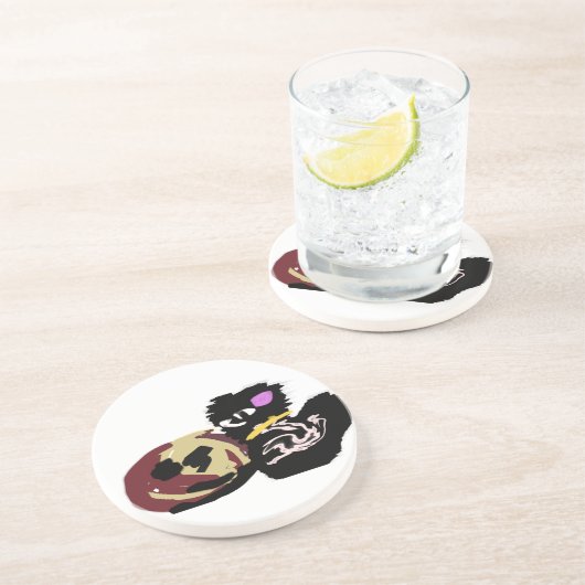 Fluffy Black Cat Jack o Lantern fun  Getränkeuntersetzer (Seite)