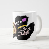Fluffy Black Cat Jack o Lantern fun  Jumbo-Tasse (Vorderseite Rechts)