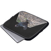 Fluffy Black Rooster, Laptopschutzhülle (Vorne Knopf)
